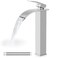 Airuida Vessel Sink Faucet Tall Waterfall Bathroom Faucet Single Handle One Hole Mixer Bowl Tap with Large Rectangular Spout Bar Sink Faucet Lavatory VanityChrome Polish