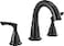 Delta Broadmoor Matte Black Bathroom Faucet with Sprayer 8 Inch 3 Hole Widespread Bathroom Sink Faucet with Pull Out Sprayer PushPop Drain Matte Black 35765LFBLPD