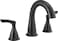 Delta Broadmoor Matte Black Bathroom Faucet with Sprayer 8 Inch 3 Hole Widespread Bathroom Sink Faucet with Pull Out Sprayer PushPop Drain Matte Black 35765LFBLPD