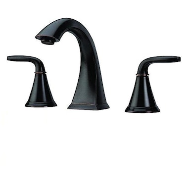 Pfister Pasadena Widespread Bathroom Faucet 8 in 3 Hole Double Handle Tuscan Bronze Vanity Sink Faucet with Ceramic Disc Valve Technology and Push Seal Drain Installation LF049PDYY