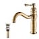 GGStudy Bathroom Vanity Faucet Single Handle One Hole Bathroom Sink Faucet Basin Mixer Tap Antique Brass Supply Hose Include