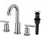 TRUSTMI 2Handle 8 inch Widespread Brass Bathroom Sink Faucet with Pop Up Drain Assembly and cUPC Water Supply Hoses Brushed Nickel