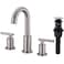 TRUSTMI 2Handle 8 inch Widespread Brass Bathroom Sink Faucet with Pop Up Drain Assembly and cUPC Water Supply Hoses Brushed Nickel
