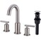 TRUSTMI 2Handle 8 inch Widespread Brass Bathroom Sink Faucet with Pop Up Drain Assembly and cUPC Water Supply Hoses Brushed Nickel