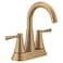 Moen Ronan Bronzed Gold TwoHandle 4 Centerset Modern Bathroom Faucet with PushDown Drain 84022BZG