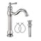 GGStudy 360 Swivel Single Handle One Hole Bathroom Vessel Sink Faucet Matching Pop Up Drain Without Overflow Brushed Nickel