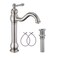 GGStudy 360 Swivel Single Handle One Hole Bathroom Vessel Sink Faucet Matching Pop Up Drain Without Overflow Brushed Nickel
