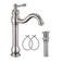 GGStudy 360 Swivel Single Handle One Hole Bathroom Vessel Sink Faucet Matching Pop Up Drain Without Overflow Brushed Nickel