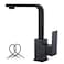 WOWOW Single Hole Bar Faucet Black Prep Sink Faucet Single Handle Mini Bar Tap with Water Supply Hose Universal High Arc Modern Small Kitchen Taps Stainless Steel
