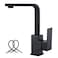 WOWOW Single Hole Bar Faucet Black Prep Sink Faucet Single Handle Mini Bar Tap with Water Supply Hose Universal High Arc Modern Small Kitchen Taps Stainless Steel