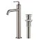 KRAUS Ramus Single Handle Vessel Sink Bathroom Faucet with PopUp Drain in Spot Free Stainless Steel KVF1220SFS