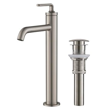 KRAUS Ramus Single Handle Vessel Sink Bathroom Faucet with PopUp Drain in Spot Free Stainless Steel KVF1220SFS