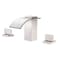 sumerain Waterfall Widespread Bathroom Faucet Brushed Nickel 3 Hole 8 Inch Vanity Faucet