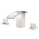 sumerain Waterfall Widespread Bathroom Faucet Brushed Nickel 3 Hole 8 Inch Vanity Faucet