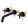 ARCORA Matte Black Bathroom Faucet 2 Handle Wall Mount Bathroom Faucet and Roughin Valve Included Vessel Sink Faucet Wall Mounted