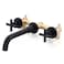 ARCORA Matte Black Bathroom Faucet 2 Handle Wall Mount Bathroom Faucet and Roughin Valve Included Vessel Sink Faucet Wall Mounted