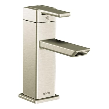 Moen S6700BN 90 Degree OneHandle Modern Bathroom Faucet with Drain Assembly Brushed Nickel