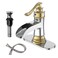 BWE Bathroom Faucet Waterfall Single Handle Chrome and Gold Vanity with Pop Up Drain Stopper with Overflow One Hole Lever Bath Sink Basin Restroom Mixer Tap Commercial Supply Line