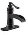 Homevacious Bathroom Faucet Matte Black Waterfall Bathroom Sink Faucets with Single Handle Rustic Vanity Farmhouse RV Faucet Suitable for 1 or 3 Holes with Deck Plate Black