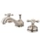 Kingston Brass KS1168AX Heritage Widespread Lavatory Faucet with Metal Cross Handle Brushed Nickel
