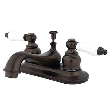 Kingston Brass KB605B Victorian Centerset Lavatory Faucet Retail PopUp 4 Oil Rubbed Bronze