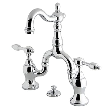 Kingston Brass KS7971TAL 4 34 in Spout Reach Bridge Lavatory Faucet with Brass Pop Up Polished Chrome