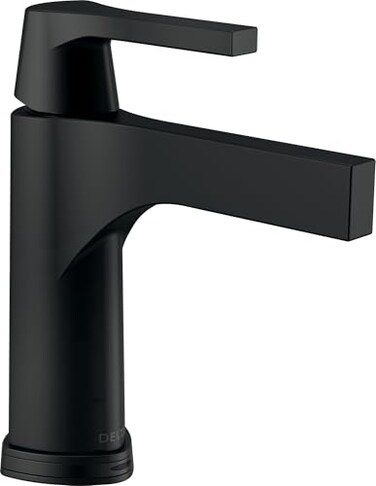 Delta Faucet 574TBLDST Handle Bathroom Faucet with Touch2Oxt Technology Single Hole Matte Black