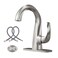 WOWOW Single Handle Bathroom Faucet 1 Hole High Arc Brushed Nickel Popup Drain Solid Brass Commercial Bathroom Sink Faucet Basin Vanity Bar Faucet
