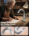 WOWOW Single Handle Bathroom Faucet 1 Hole High Arc Brushed Nickel Popup Drain Solid Brass Commercial Bathroom Sink Faucet Basin Vanity Bar Faucet