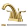 WOWOW 4 Inch Bathroom Sink Faucet Brushed Gold Centerset Vanity Faucet with Lift Rod Drain Modern Mixer Tap for Rv Sink