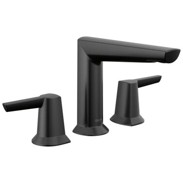Delta Faucet Galeon Matte Black 3Hole Deck Mounted Widespread Bathroom Faucet with Diamond Seal Technology Metal Drain Assembly ADA Compliant Watersense Labeled 3571BLMPUDST