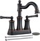 WINKEAR Roman Bathroom Sink Faucet Deck Mount or Wall Mount Installation Popup Drain Assembly with Overflow Deck Plate and Water Supply Lines Included 2 Hole Deck Mount ORB