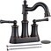 WINKEAR Roman Bathroom Sink Faucet Deck Mount or Wall Mount Installation Popup Drain Assembly with Overflow Deck Plate and Water Supply Lines Included 2 Hole Deck Mount ORB