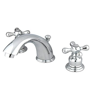 Kingston Brass KB971X Victorian Widespread Lavatory Faucet with Cross Handle Polished Chrome 8Inch Adjustable Center