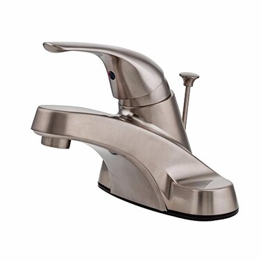 Pfister LG142800K Pfirst Series Single Control 4 Inch Centerset Bathroom Faucet in Brushed Nickel WaterEfficient Model