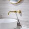TRUSTMI Brass Bathroom Faucet BrickPattern Single Handle Wall Mount Vessel Sink Faucet Roughin Valve Included Brushed Gold