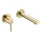 sumerain Bathroom Vanity Basin Faucet Wall Mount LeftHanded Single Handle with Rough in Valve Brushed Gold