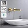 sumerain Bathroom Vanity Basin Faucet Wall Mount LeftHanded Single Handle with Rough in Valve Brushed Gold