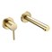 sumerain Bathroom Vanity Basin Faucet Wall Mount LeftHanded Single Handle with Rough in Valve Brushed Gold