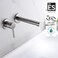 sumerain Single Handle LeftHanded Wall Mount Bathroom Faucet Brushed Nickel Lavatory Basin Faucet