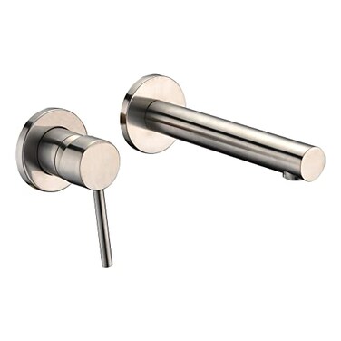 sumerain Single Handle LeftHanded Wall Mount Bathroom Faucet Brushed Nickel Lavatory Basin Faucet