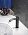 WOWOW Waterfall Bathroom Faucet Matte Black Bathroom Sink Faucet for 1 Hole or 3 Holes Single Handle Vanity Faucet with Pop up Drain Stainless Steel Basin Sink Tap for RV Lavatory