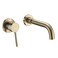 sumerain Wall Mount Bathroom Faucet Brushed Gold Lavatory Faucet Single LeftHanded Handle