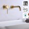 sumerain Wall Mount Bathroom Faucet Brushed Gold Lavatory Faucet Single LeftHanded Handle