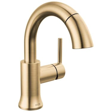 Delta Faucet Trinsic Pull Down Bathroom Faucet Bathroom Pull Out Faucet Gold Single Hole Bathroom Faucet with Pull Down Bathroom Sink Faucet Magnetic Docking Champagne Bronze 559HARCZPDDST