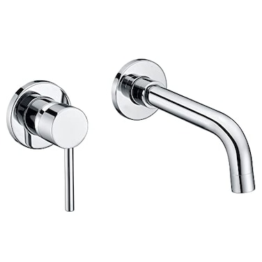 sumerain Wall Mounted Bathroom Sink Faucet Lavatory Faucet Chrome Finish LeftHanded Design