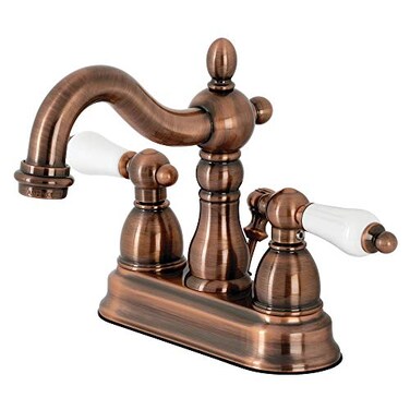 Kingston Brass KB160PLAC Heritage 4 in Centerset Bathroom Faucet Antique Copper