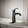 KOHLER K273894KBL Simplice SingleHandle Bathroom Sink Faucet 1Hole SingleHandle Bathroom Faucets with Clicker Drain 10 GPM Matte Black