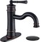 WINKEAR Roman Bathroom Sink Faucet ORB Single Hole DeckMount Popup Drain Assembly with Overflow Deck Plate and Water Supply Lines Included