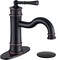 WINKEAR Roman Bathroom Sink Faucet ORB Single Hole DeckMount Popup Drain Assembly with Overflow Deck Plate and Water Supply Lines Included